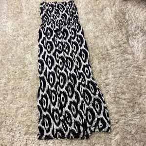 Ocean Drive Black and White Strapless Dress